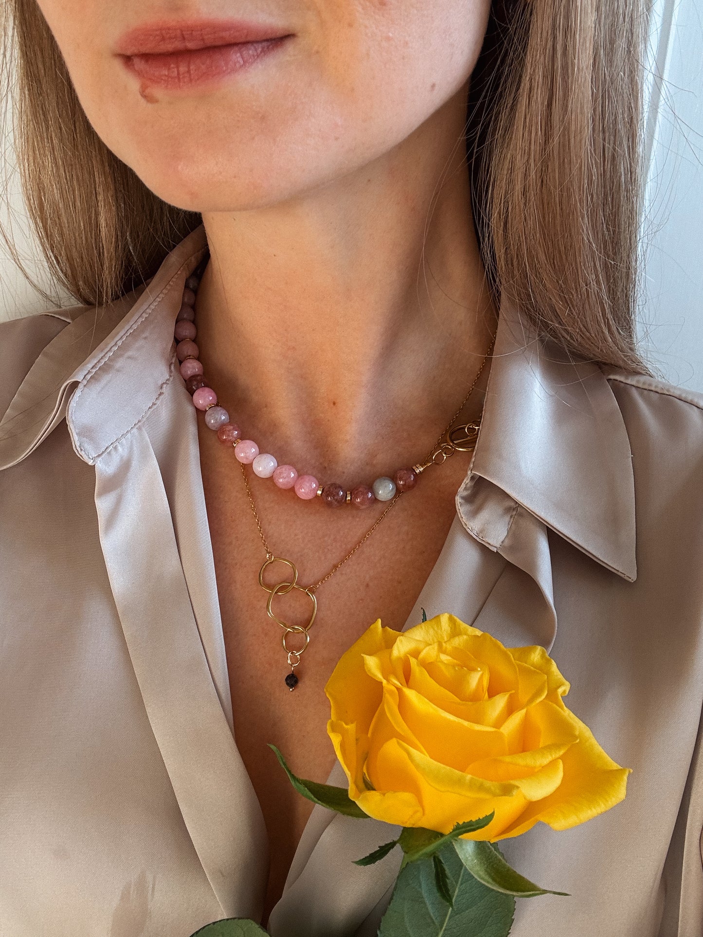 Chunky Colourful Jade Necklace with Toggle Clasp