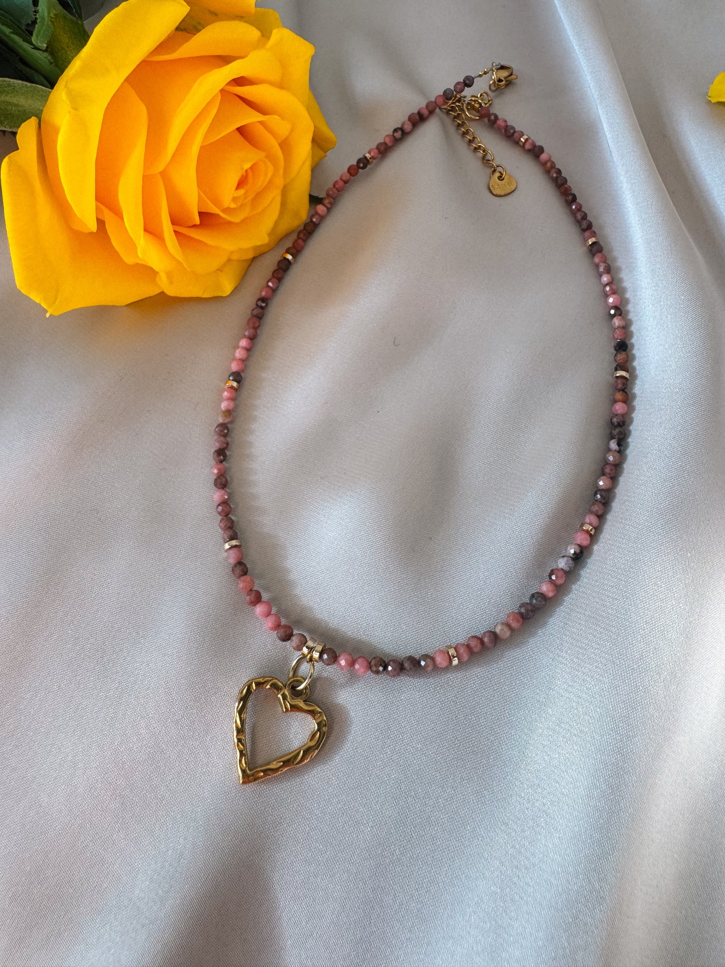Be Sensual Chocker style Necklace with Rhodochrosite Stones