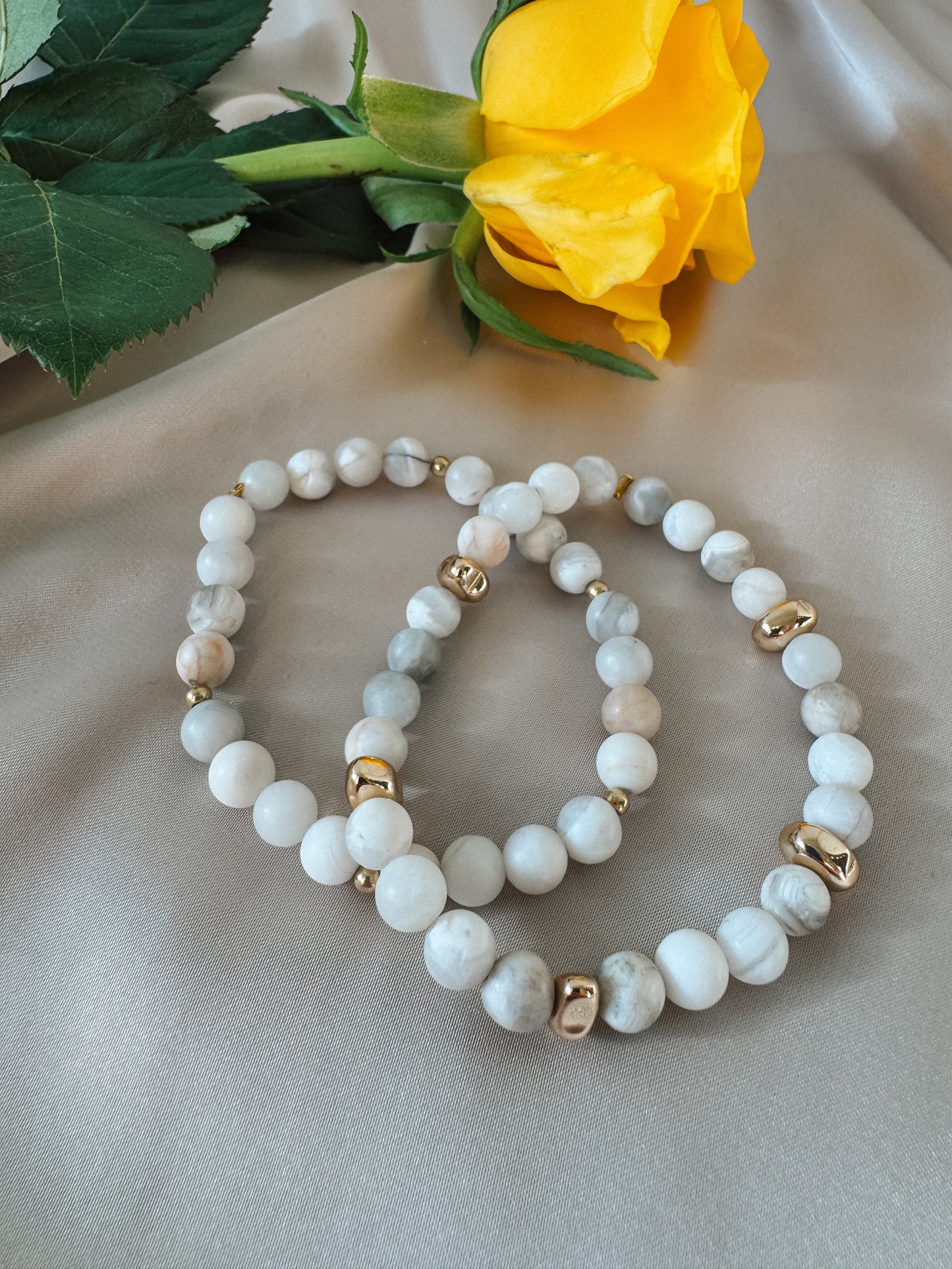 Chunky White Agate Bracelet