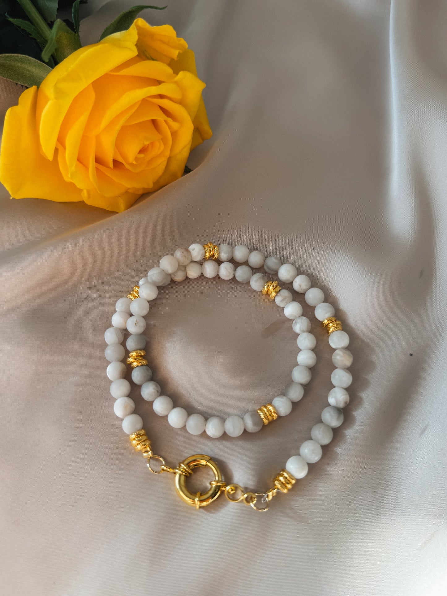 Chunky White Agate Necklace